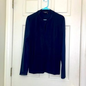 DKNY Navy Blue Keyhole Top Size XL